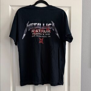 Gildan Black Graphic Band Tee with Red & White Accents